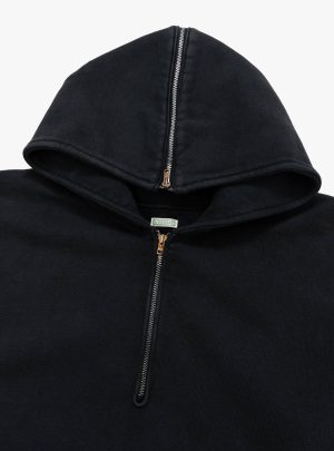 A.PRESSE Sailor Half Zip Hoodie - Black