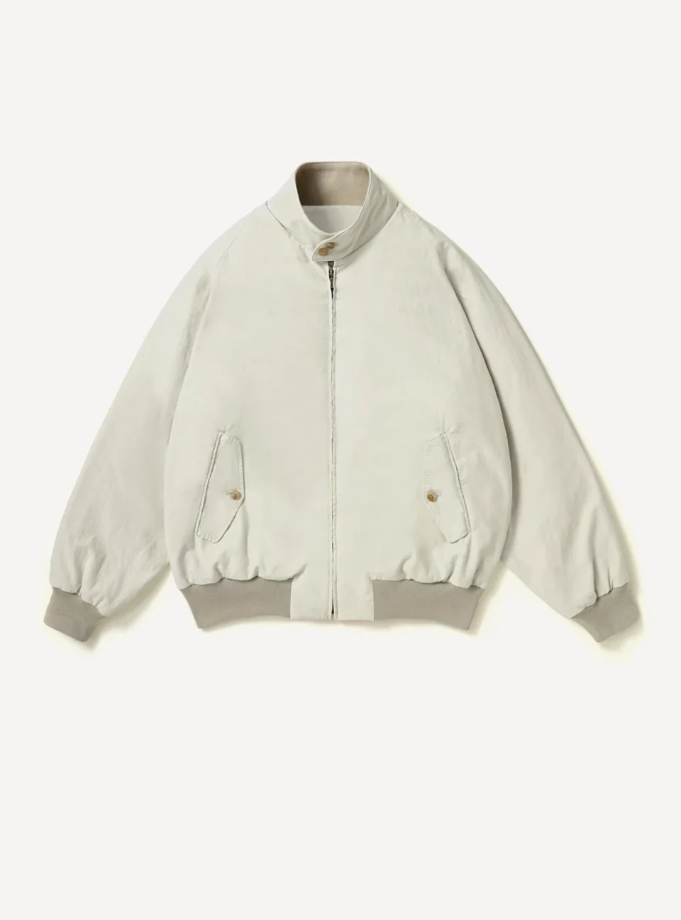 A.Presse Cotton Silk Back Gabardine Harrington Jacket - Front