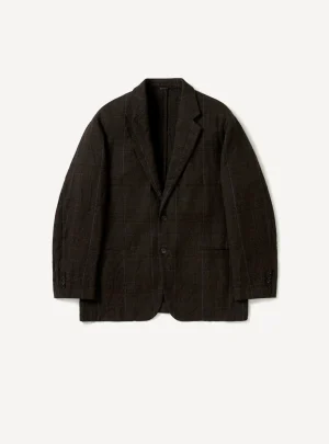 A.Presse Washed Alpaca Linen Tweed Jacket - Brown