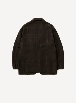A.Presse Washed Alpaca Linen Tweed Jacket - Brown