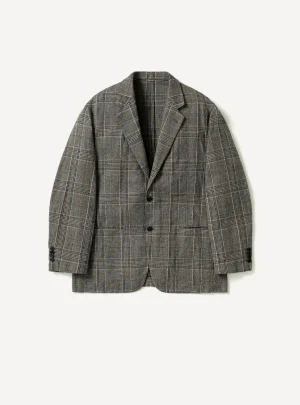 A.Presse Washed Alpaca Linen Tweed Jacket - Grey