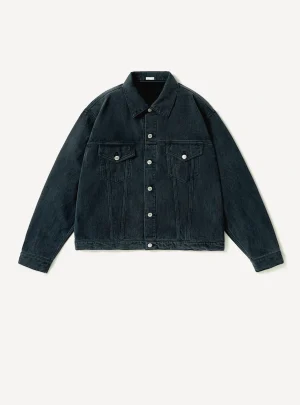 A.Presse Washed Silk Cotton Pique 3rd Type Jacket - Blue