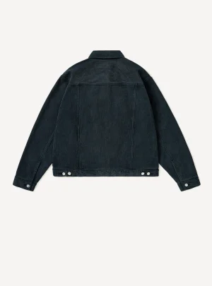 A.Presse Washed Silk Cotton Pique 3rd Type Jacket - Blue - Back