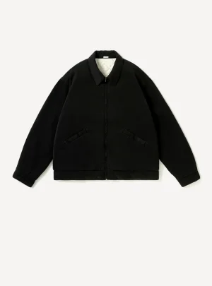 A.Presse Washed Silk Rayon Gabardine Jacket - Black