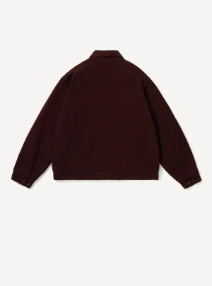 A.Presse Washed Silk Rayon Gabardine Jacket - Burgundy
