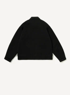 A.Presse Washed Silk Rayon Gabardine Jacket - Black