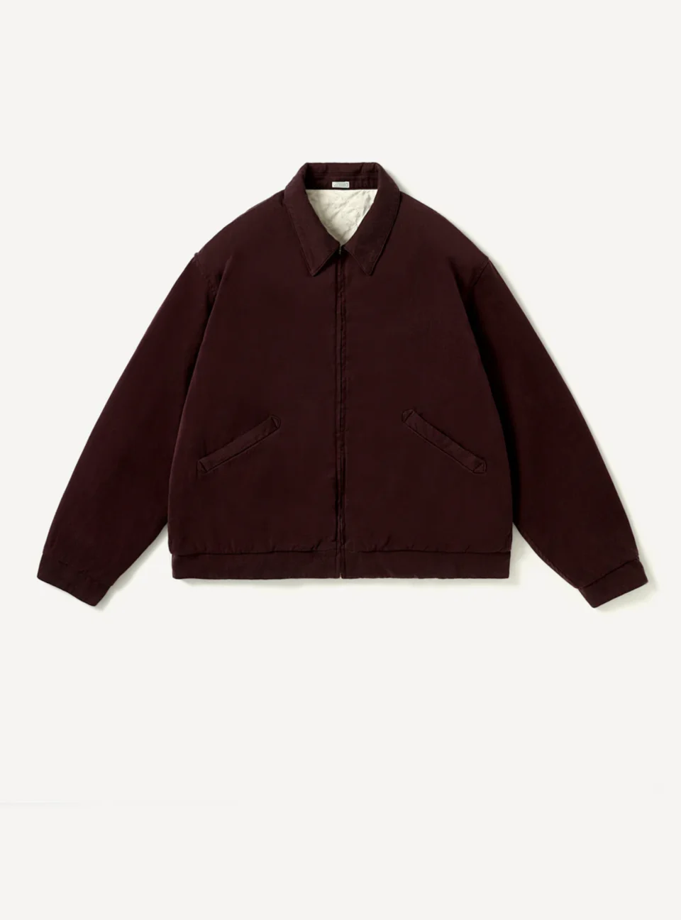 A.Presse Washed Silk Rayon Gabardine Jacket - Burgundy