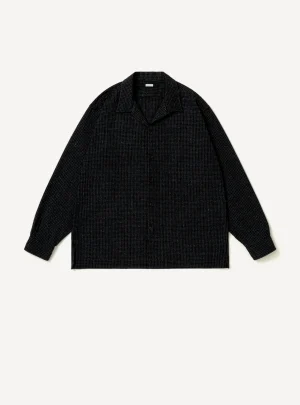 A.Presse Silk Nep Loop Collar Shirt