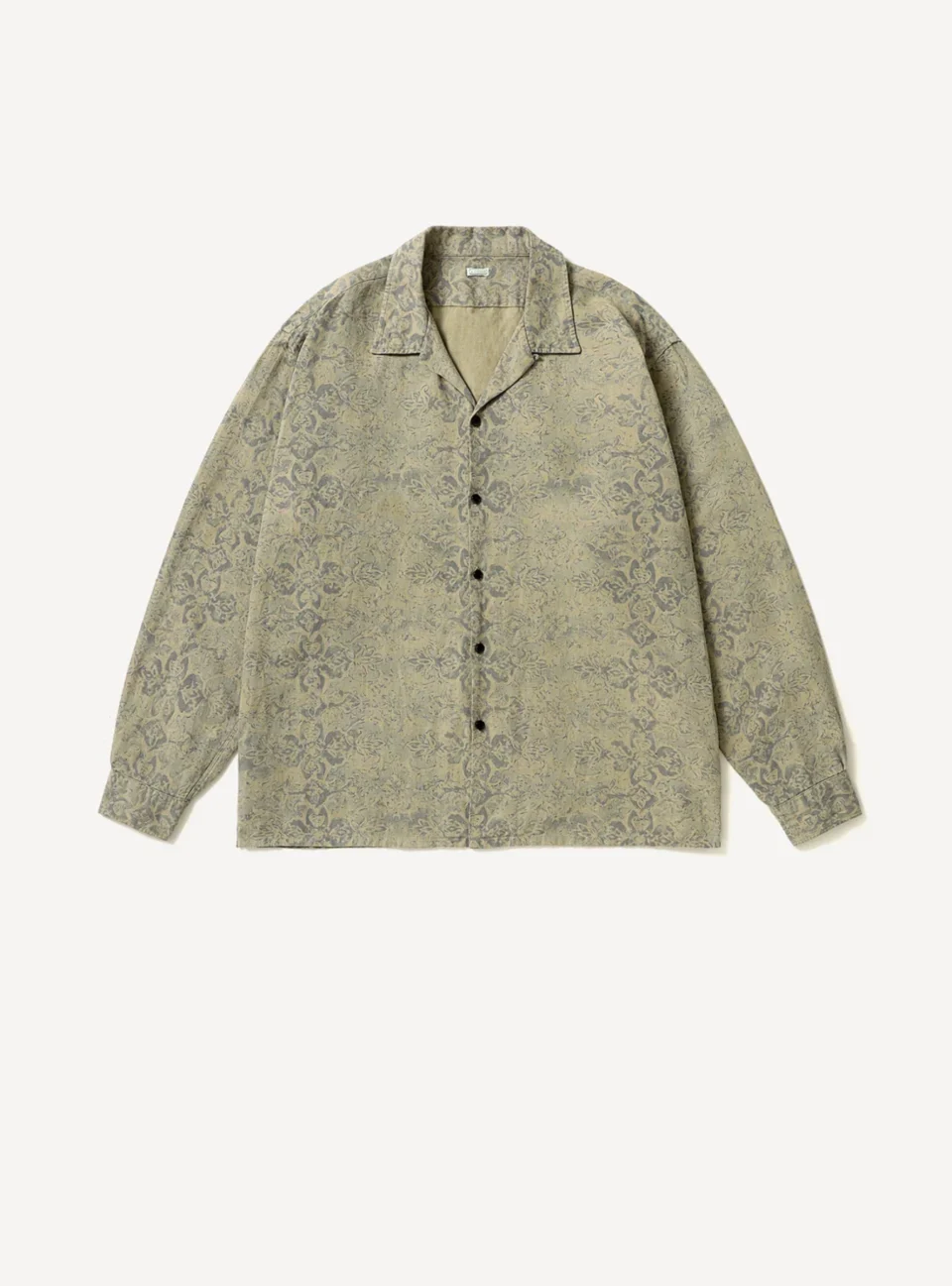 A.Presse Vintage Linen Cotton Loop Collar Shirts - Brown