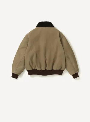 A.Presse Vintage Washed Wool Flight Jacket