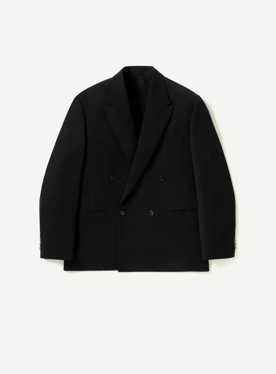 A.Presse Wool Double Breasted Jacket - Black - Front