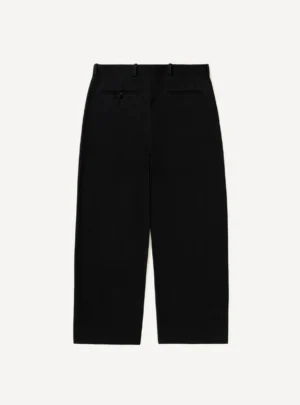 A.Presse Cotton Silk Twill Wide Trouser - Black - Back Side