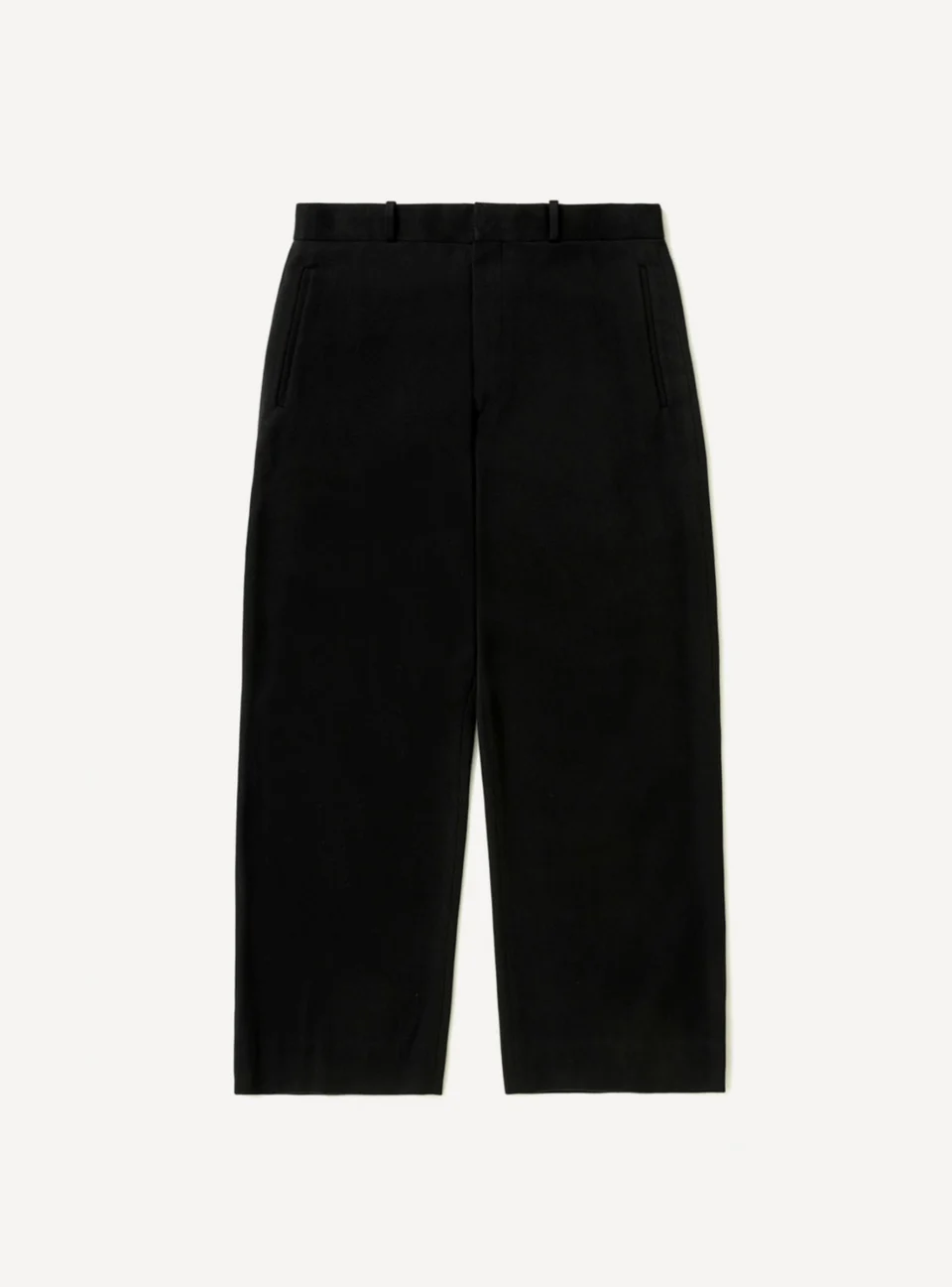 A.Presse Cotton Silk Twill Wide Trouser - Black - Front Side