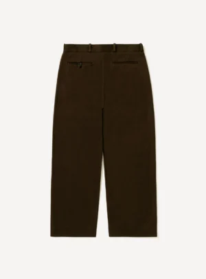 A.Presse Cotton Silk Twill Wide Trouser - Brown - Back Side