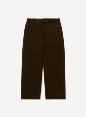 A.Presse Cotton Silk Twill Wide Trouser - Brown - Front Side