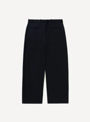 A.Presse Cotton Silk Twill Wide Trouser - Navy - Back Side