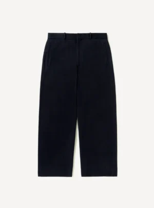 A.Presse Cotton Silk Twill Wide Trouser - Navy - Front Side
