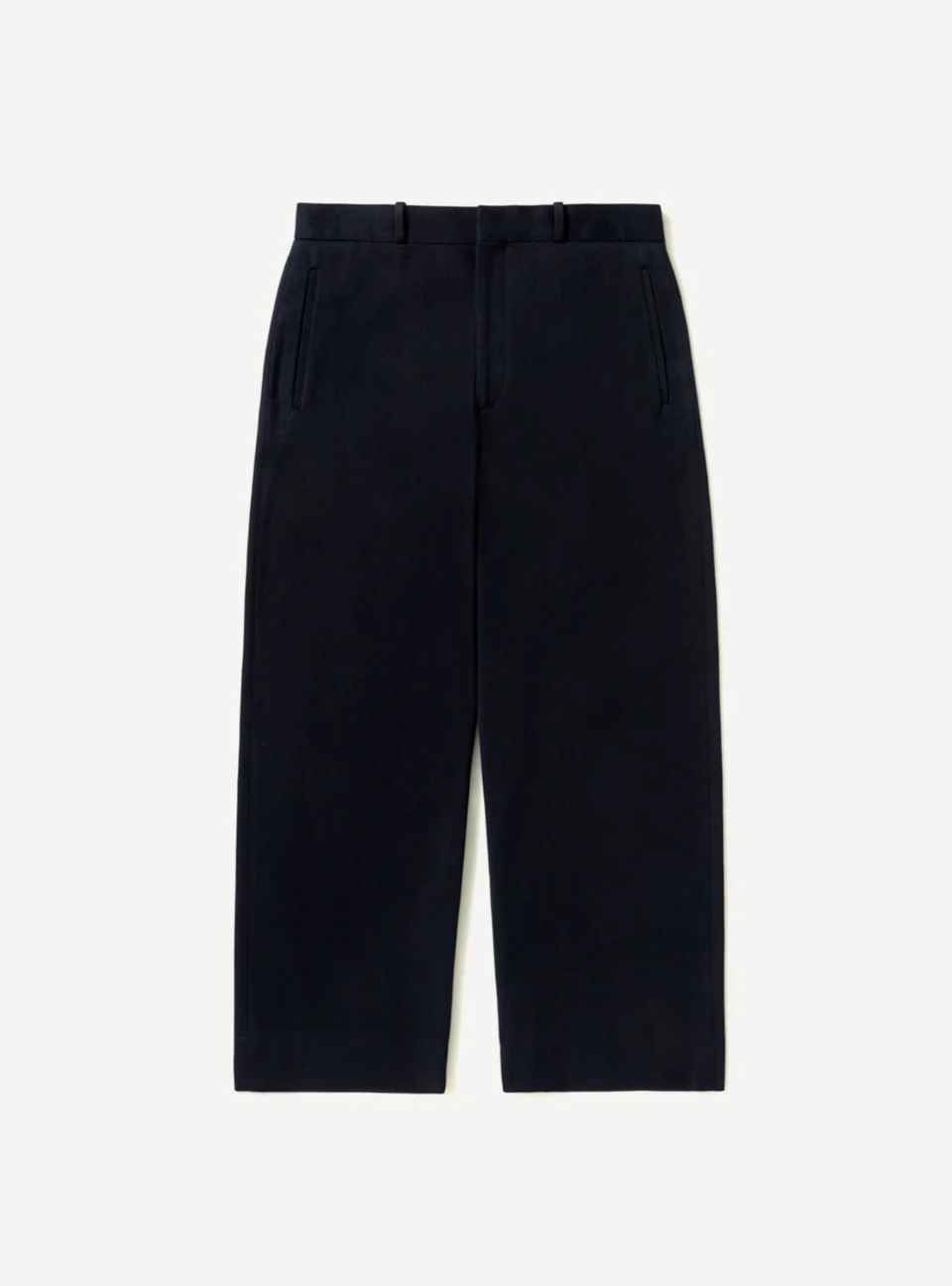 A.Presse Cotton Silk Twill Wide Trouser - Navy - Front Side