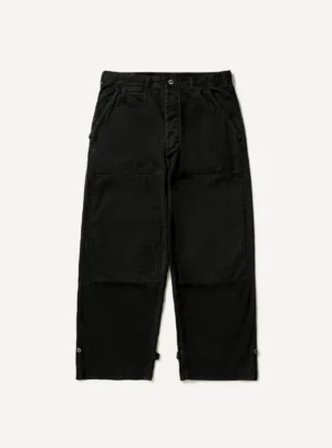 A.Presse Military Double Knee Trouser - Black - Front Side