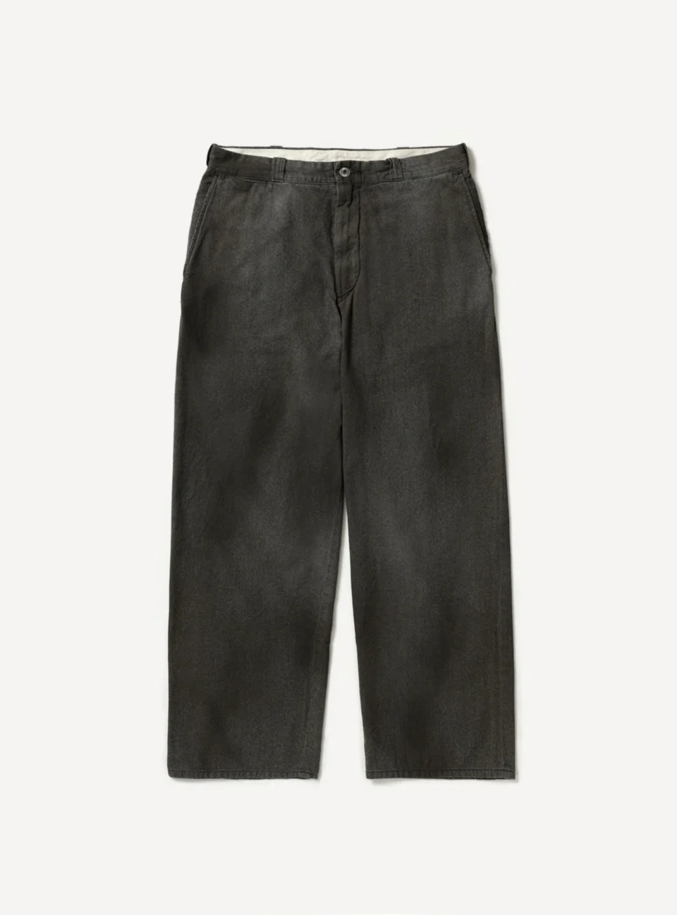 A.Presse Vintage Black Chambray Work Pant - Grey - Front Side