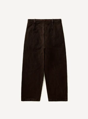 A.Presse Vintage Silk Hemp WW2 British Army Trouser - Brown - Back Side