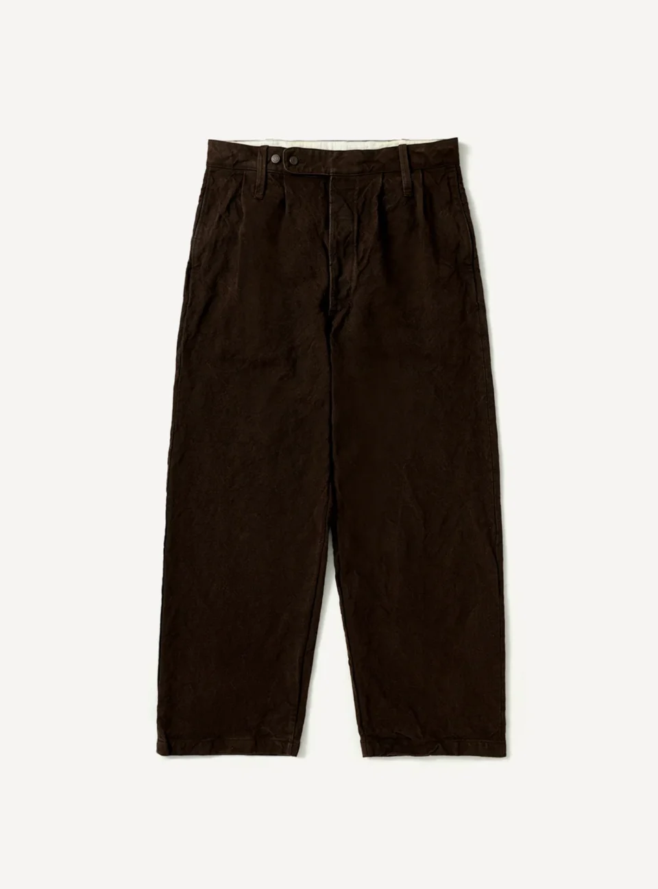 A.Presse Vintage Silk Hemp WW2 British Army Trouser - Brown - Front Side