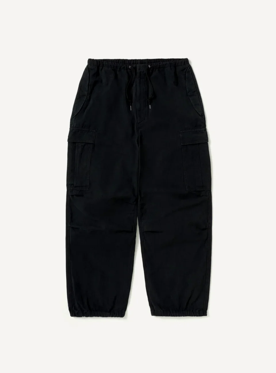 A.Presse Washed Cotton Silk Linen HBT M-51 Over Pant - Black - Front Side