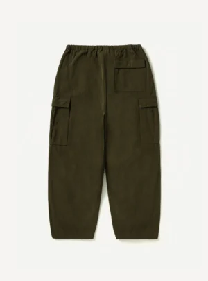 A.Presse Washed Cotton Silk Linen HBT M-51 Over Pant - Olive - Back Side