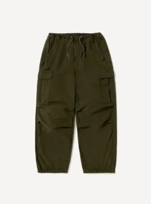 A.Presse Washed Cotton Silk Linen HBT M-51 Over Pant - Olive - Front Side