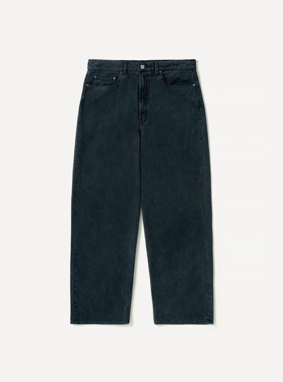 A.Presse Washed Silk Cotton Pique Pant - Indigo - Front Side