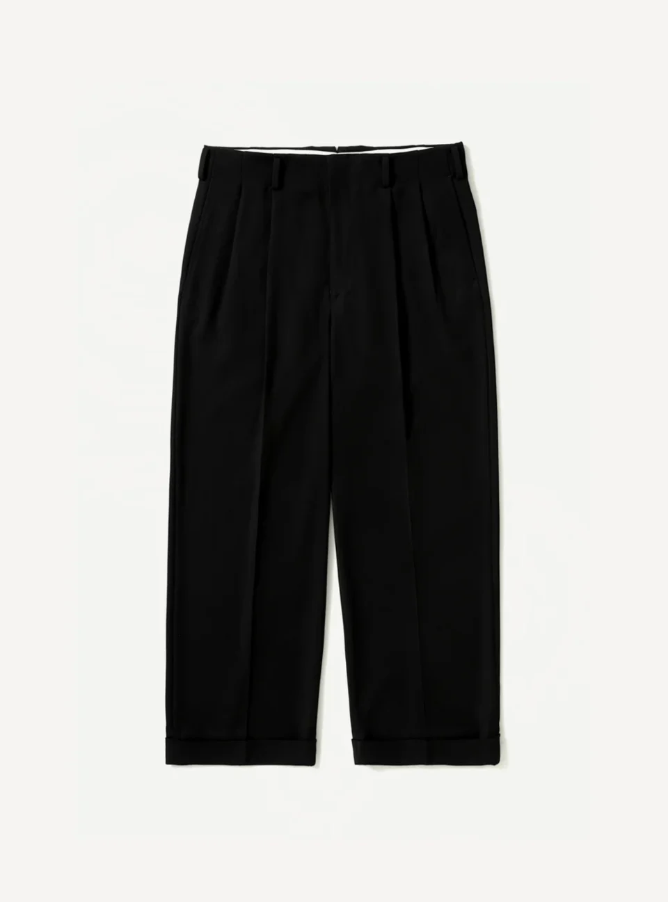 A.Presse Wool Wide Tapered Trouser - Black | A.Presse