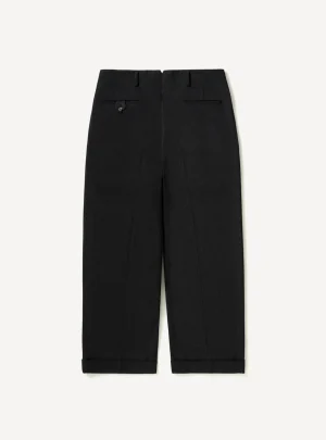 A.Presse Wool Wide Tapered Trouser - Charcoal - Back Side