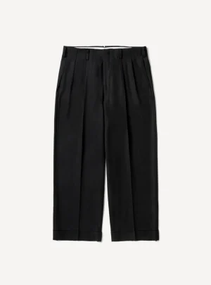 A.Presse Wool Wide Tapered Trouser - Charcoal | A.Presse