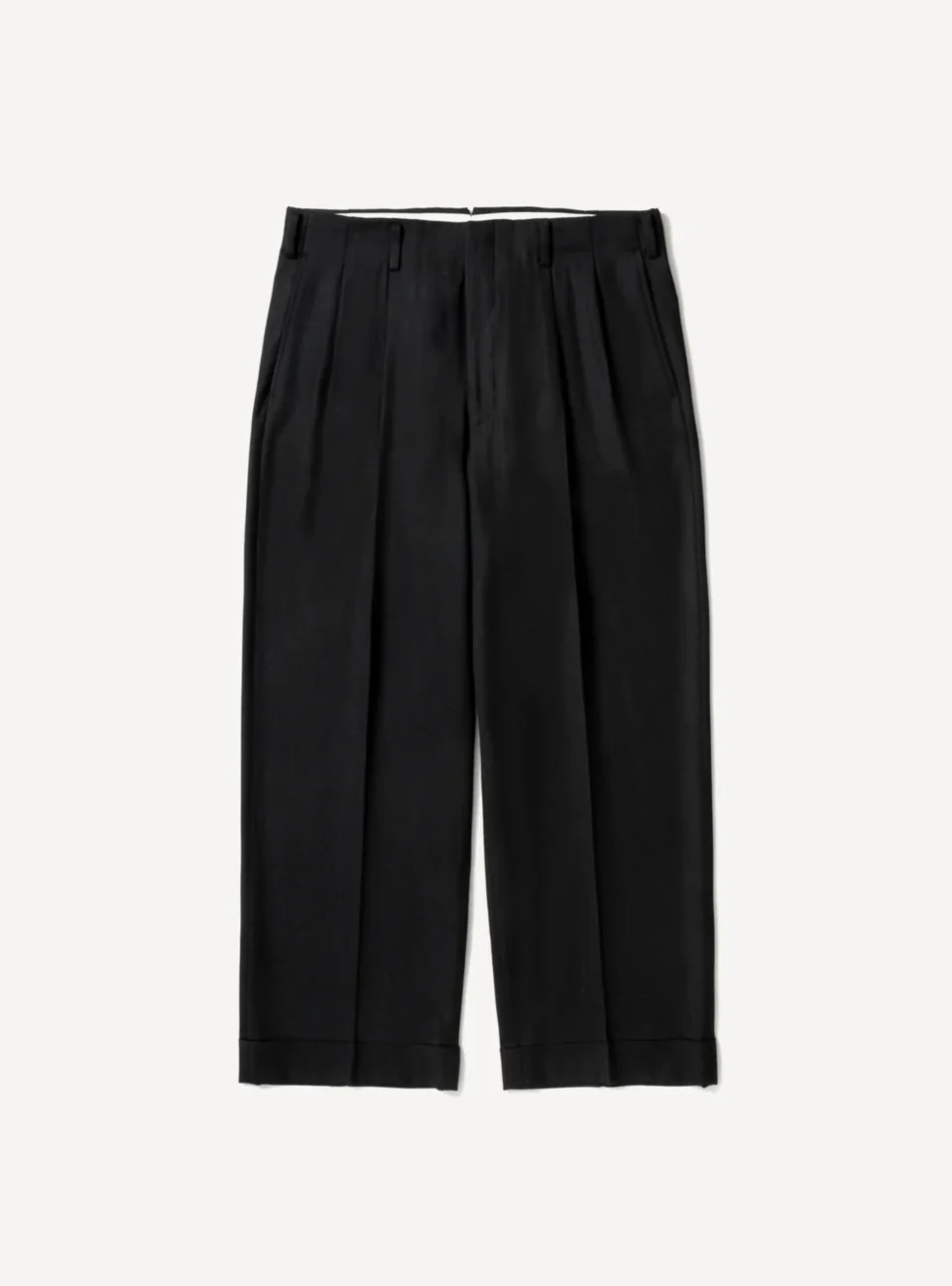 A.Presse Wool Wide Tapered Trouser - Charcoal - Front Side
