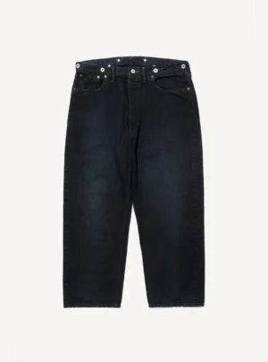 A.Pesse No.22 Washed Wide Denim Pant - Black - Front Side