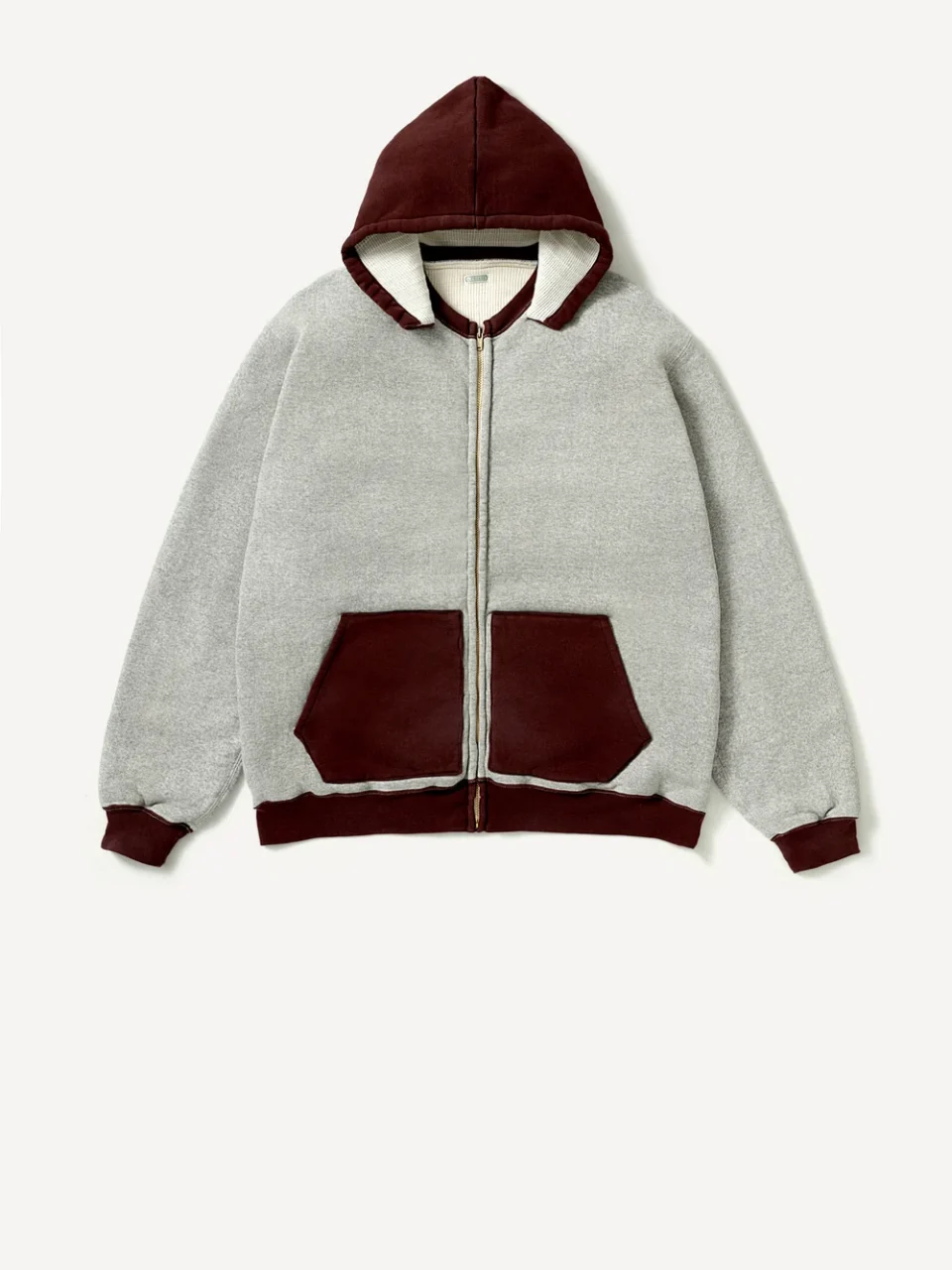A.Presse Vintage Attached Hood Zip Hoodie - Grey