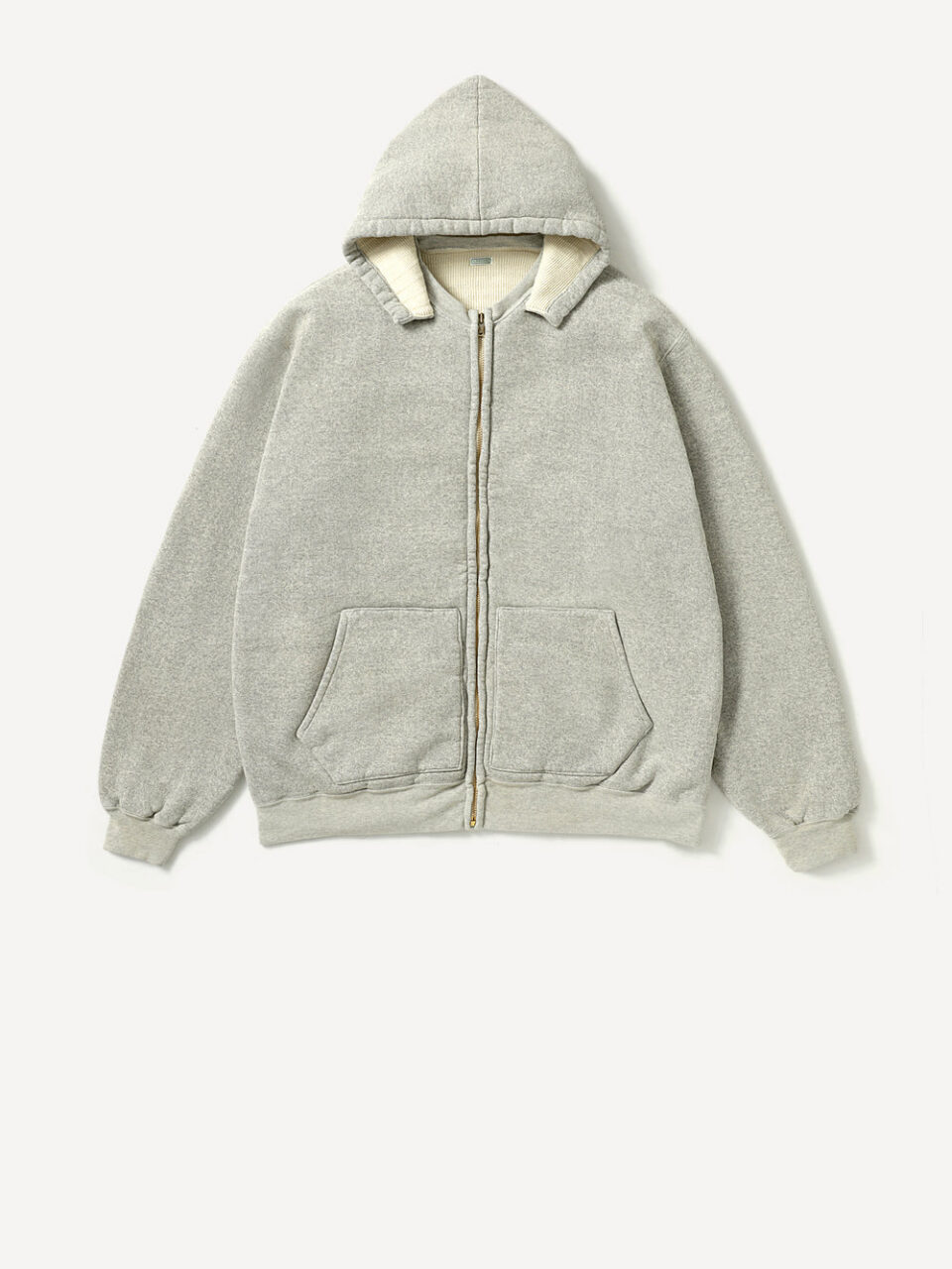 A.Presse Vintage Attached Hood Zip Hoodie - Light Grey