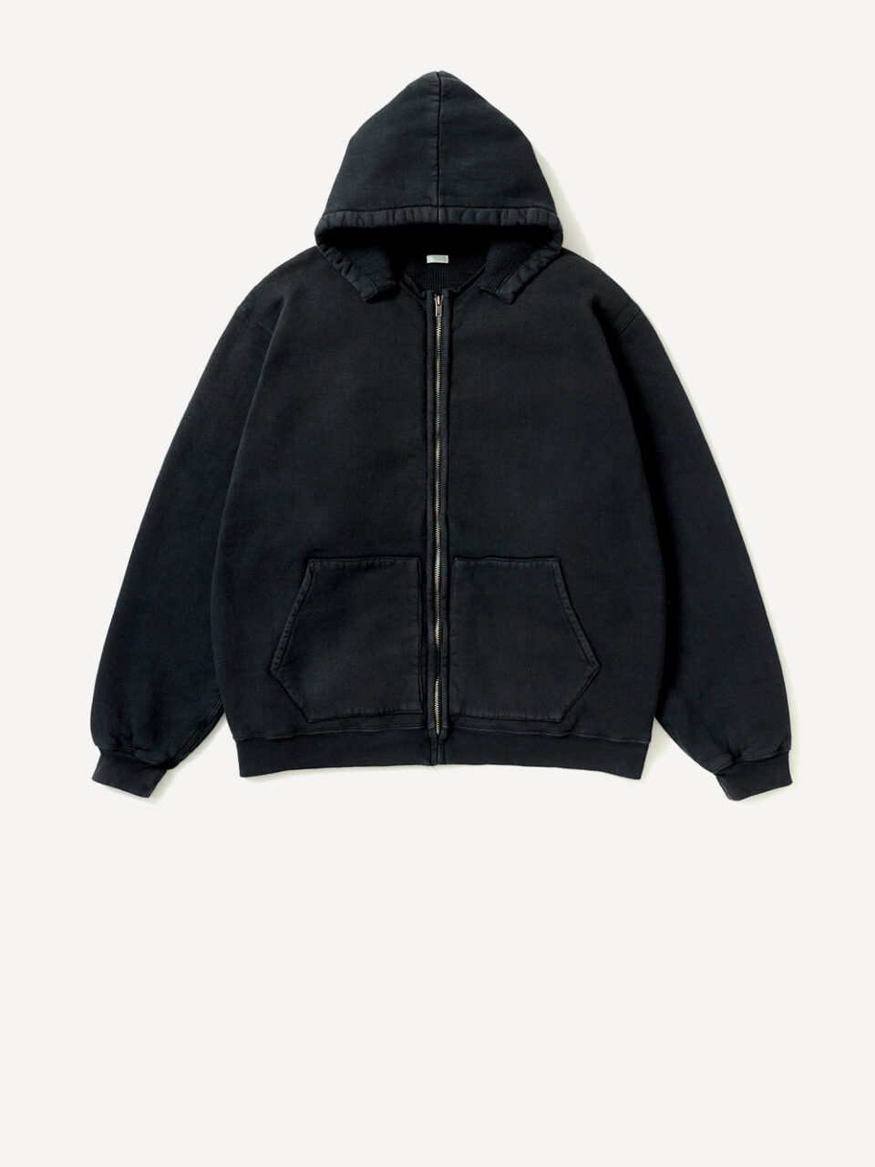A.Presse Vintage Attached Hood Zipper Hoodie - Black