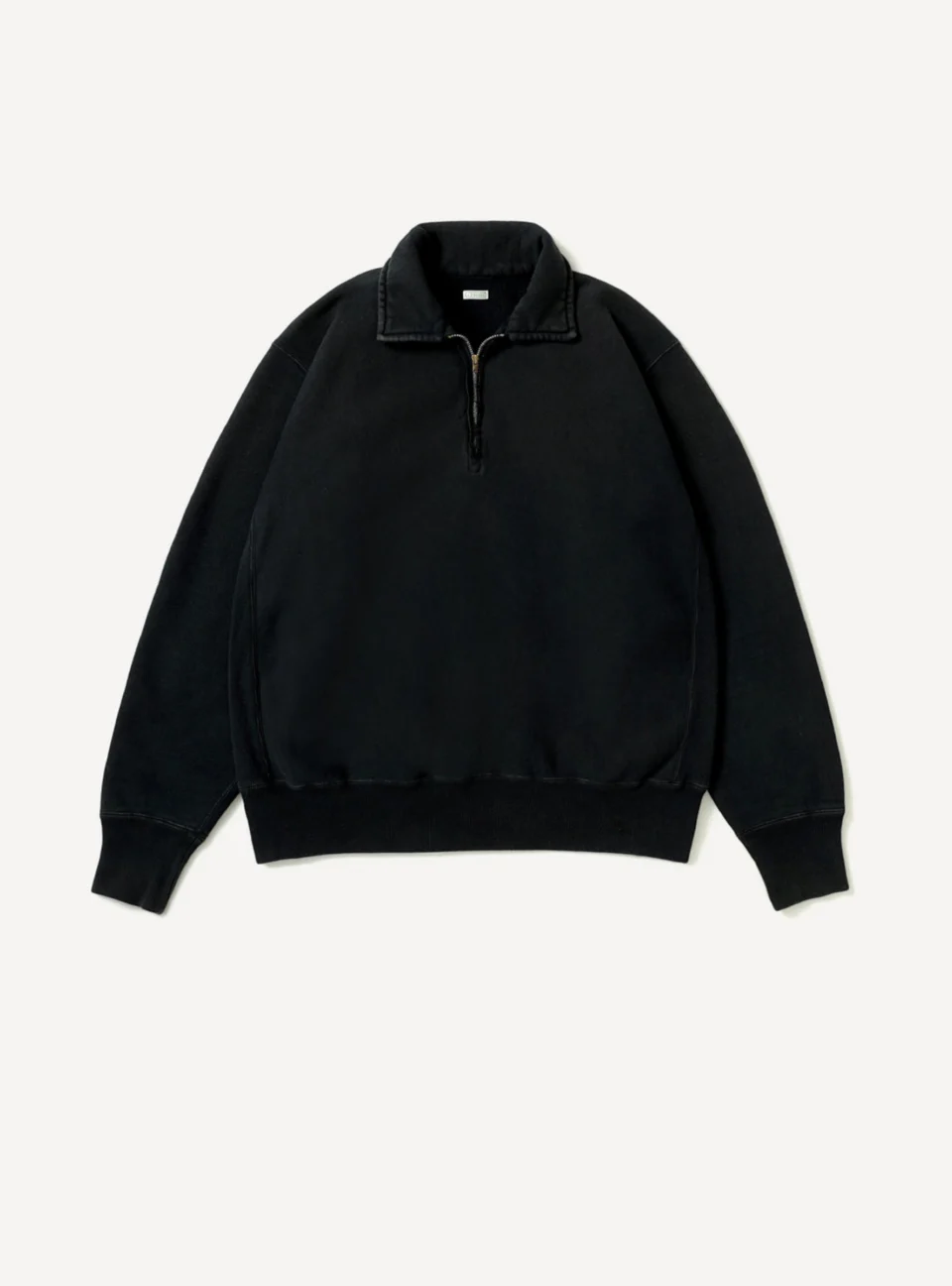 A.Presse Vintage Half Zip Sweatshirt - Black - Front Side