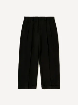 A.Presse Wool Rayon Wide Trouser - Black - Front Side