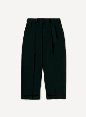 A.Presse Wool Rayon Wide Trouser - Green - Front Side